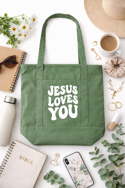 JESUS LOVES YOU TOTE BAG